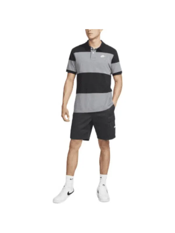 Футболка Nike Sportswear Essential Polo Shirt 'Black Smoke Grey' — изображение 3 из 4, мульти