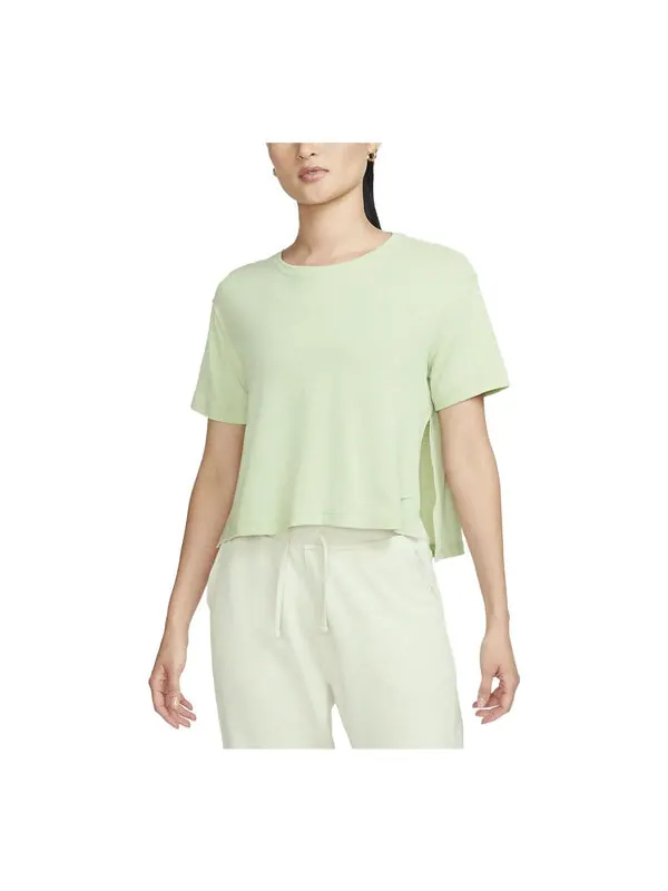 Футболка (WMNS) Nike Dri-FIT One Luxe 'light olive' — изображение 1 из 4, светлый оливковый