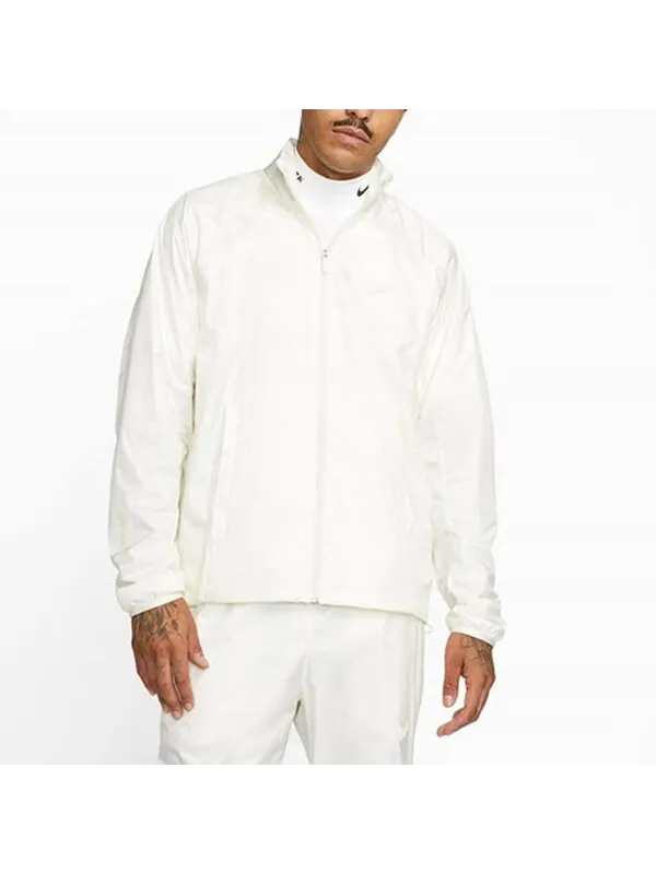 Куртка x nocta drake solid color zipper stand collar jacket 'white' Nike — изображение 3 из 4, белый