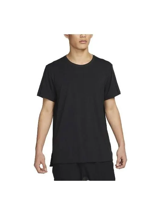 Футболка Nike Yoga Dri-Fit Solid Color Round Neck Short Sleeve Black — изображение 1 из 4, мульти