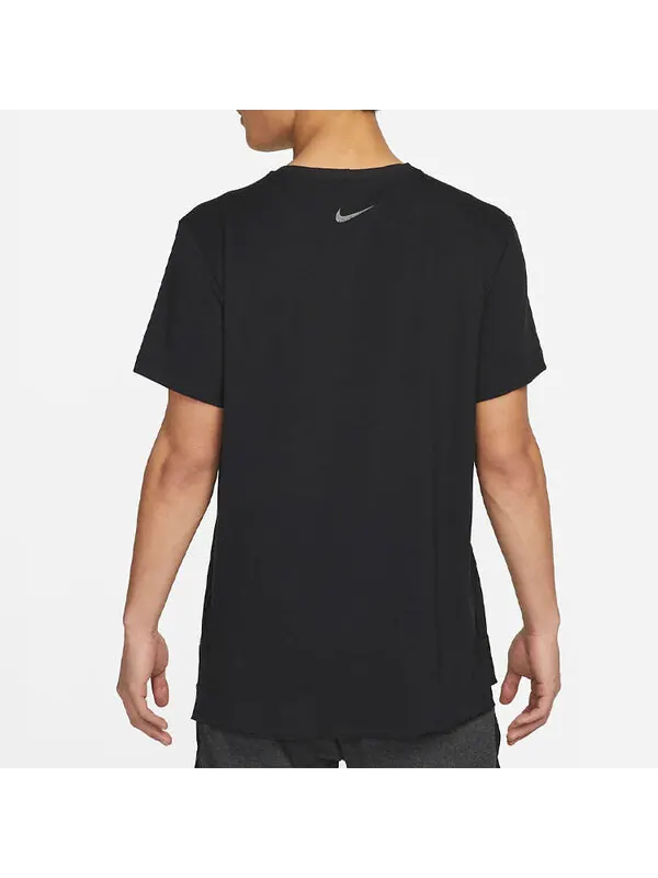 Футболка Nike Yoga Dri-Fit Solid Color Round Neck Short Sleeve Black — изображение 3 из 4, мульти