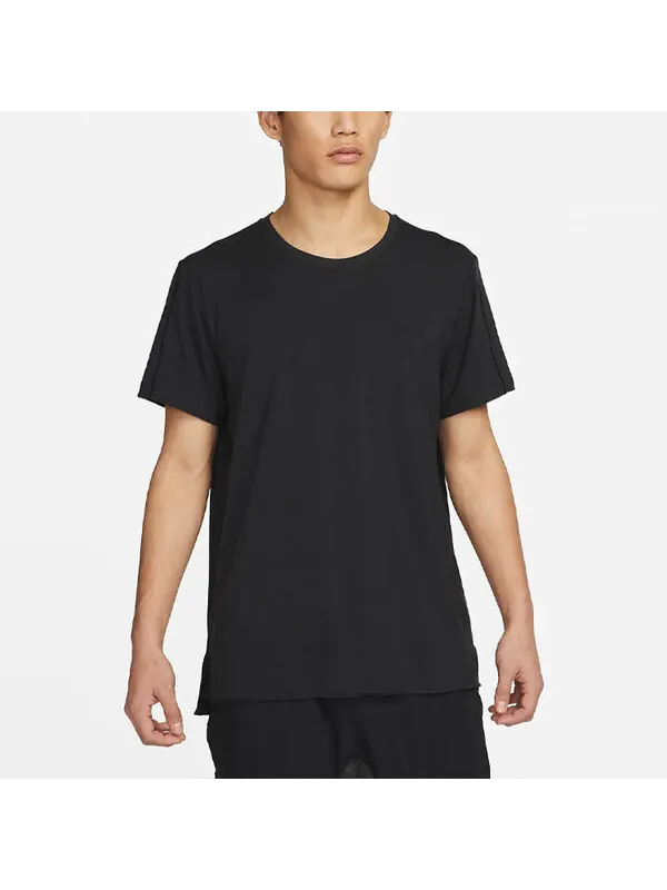 Футболка Nike Yoga Dri-Fit Solid Color Round Neck Short Sleeve Black — изображение 4 из 4, мульти