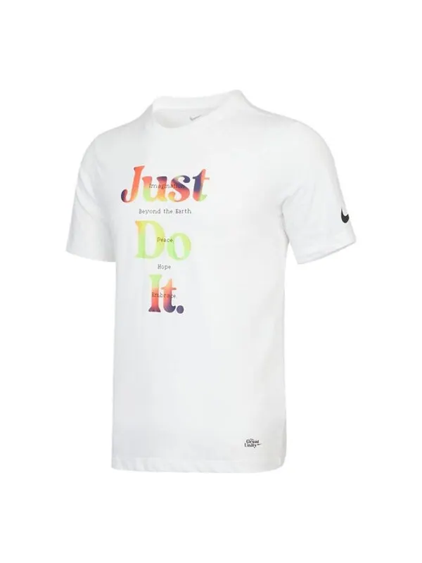 Футболка men's nk df great unity ss tee2 leisure sports letter print short sleeve men's white Nike — изображение 1 из 4