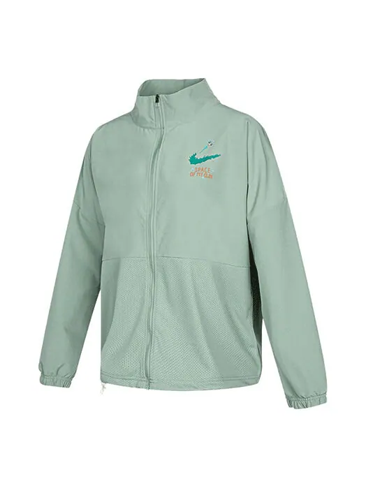 Куртка logo printing stand up collar jacket coat green Nike — изображение 1 из 2, зеленый