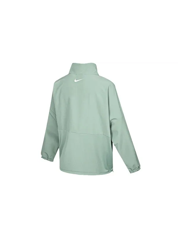 Куртка logo printing stand up collar jacket coat green Nike — изображение 2 из 2, зеленый