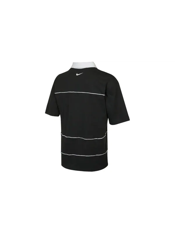 Футболка sportswear contrasting colors athleisure casual sports short sleeve polo shirt black Nike — изображение 2 из 4