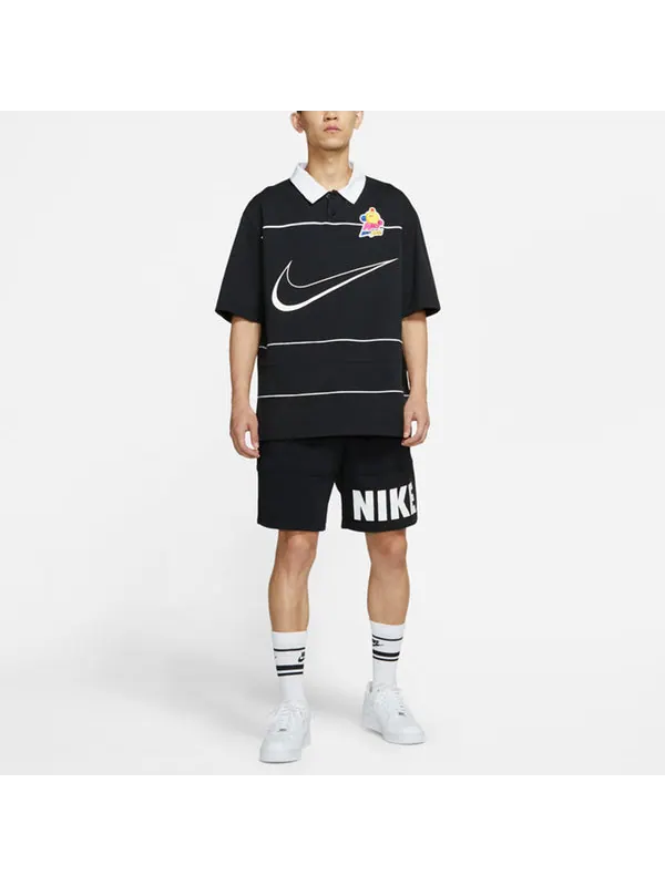 Футболка sportswear contrasting colors athleisure casual sports short sleeve polo shirt black Nike — изображение 3 из 4