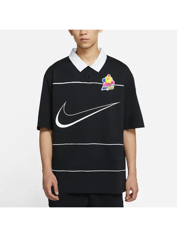 Футболка sportswear contrasting colors athleisure casual sports short sleeve polo shirt black Nike — изображение 4 из 4