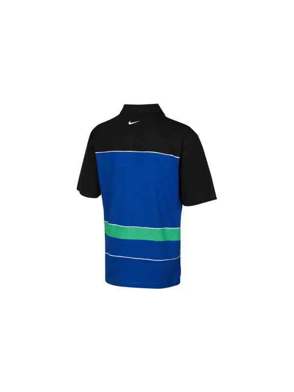 Футболка sportswear contrasting colors athleisure casual sports short sleeve polo shirt blue Nike — изображение 2 из 4, синий
