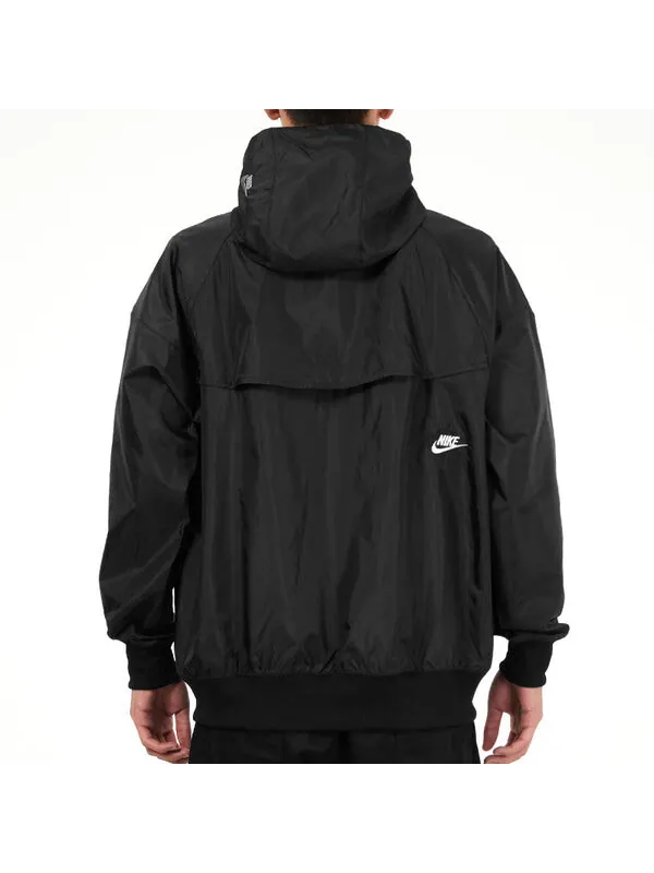 Куртка Nike Embroidered Logo Sports Woven Hooded Jacket Autumn 'Black' — изображение 3 из 4, черный