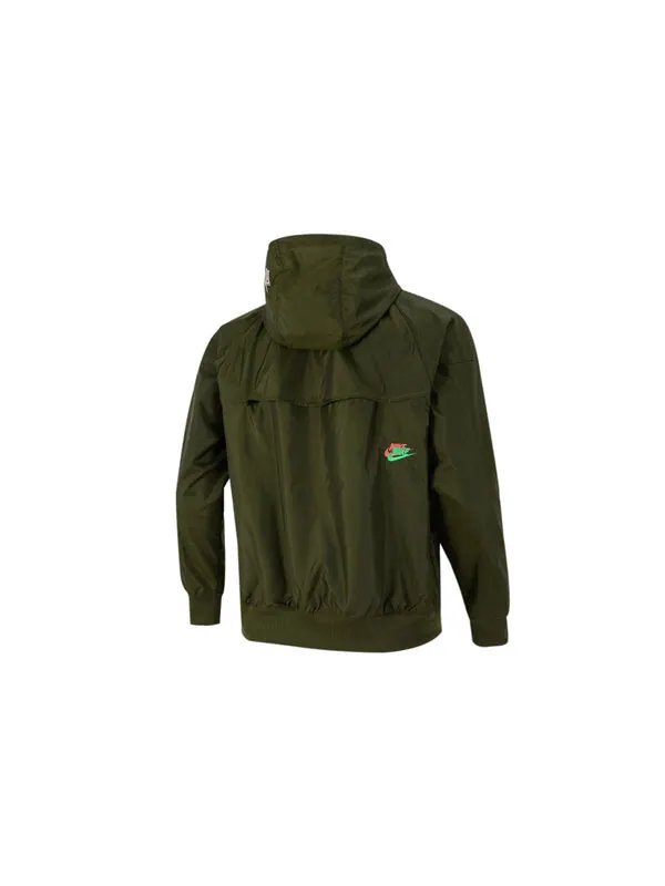 Куртка Nike Embroidered Logo Sports Woven Hooded Jacket Olive Green — изображение 2 из 4, мульти