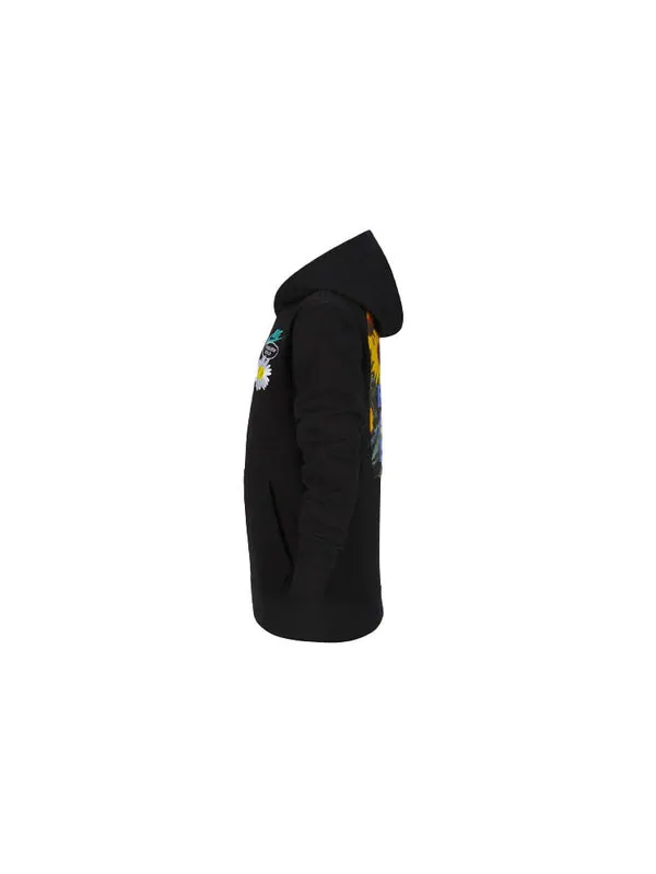 Толстовка solid color hooded flowers logo casual boy girls black Nike — изображение 3 из 4, черный