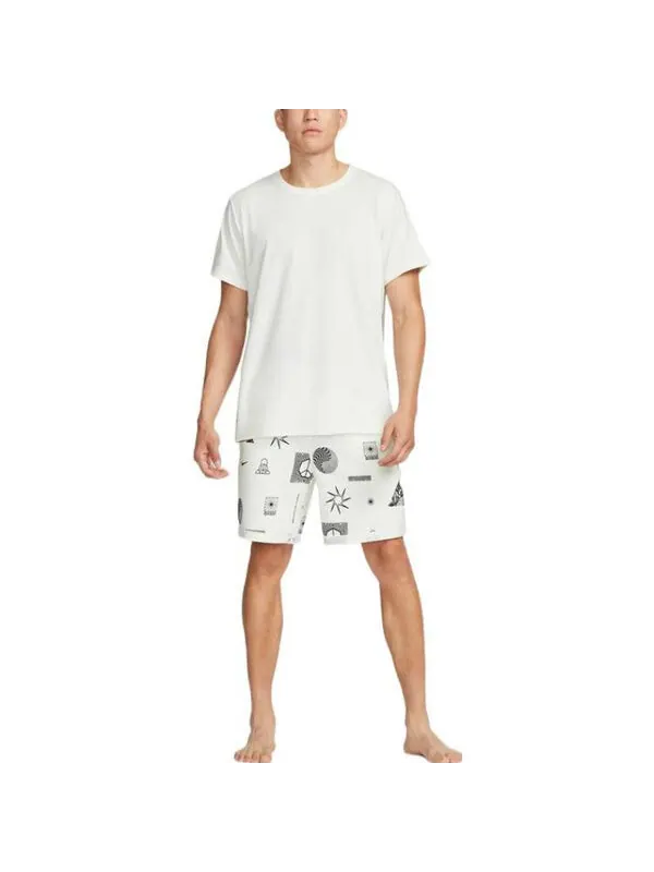 Футболка Men's Nike Yoga Dri-FIT Solid Color Back Pattern Printing Round Neck Training Sports Short — изображение 3 из 3