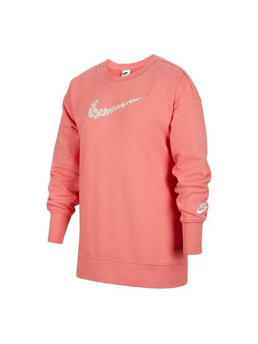 Толстовка loose casual pullover long sleeves girls pink Nike — изображение 1 из 3, розовый