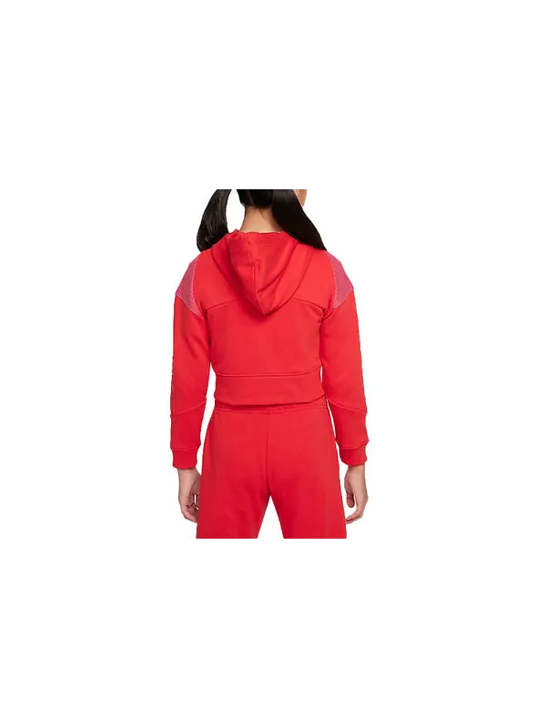 Куртка тренировочная спортивная куртка с капюшоном для девочек красная Nike — изображение 2 из 2, красный