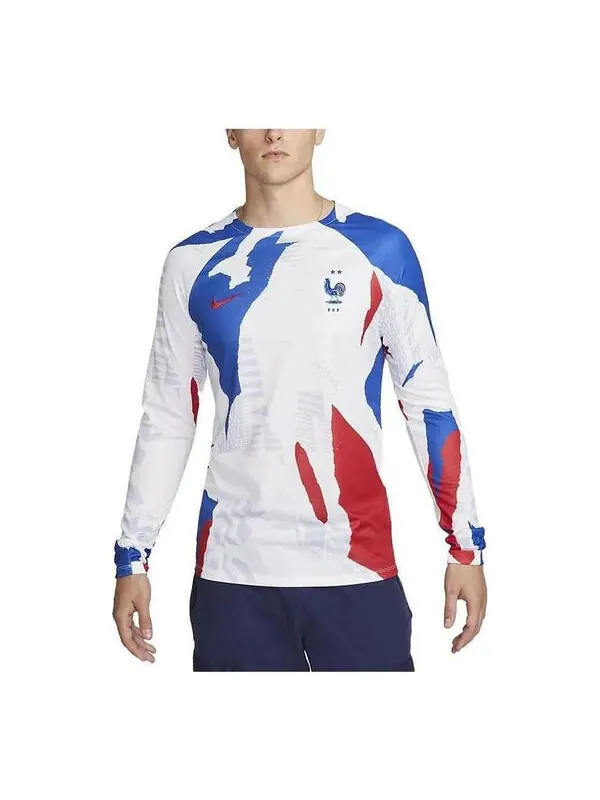 Футболка Франция dri fit длинный рукав предматчевый топ Nike — изображение 1 из 4, белый/синий/красный
