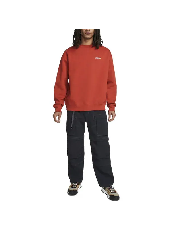 Толстовка Men's Nike ACG Therma-Fit Solid Color Logo Embroidered Round Neck Long Sleeves Orange Red — изображение 2 из 4