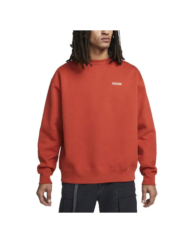 Толстовка Men's Nike ACG Therma-Fit Solid Color Logo Embroidered Round Neck Long Sleeves Orange Red — изображение 3 из 4