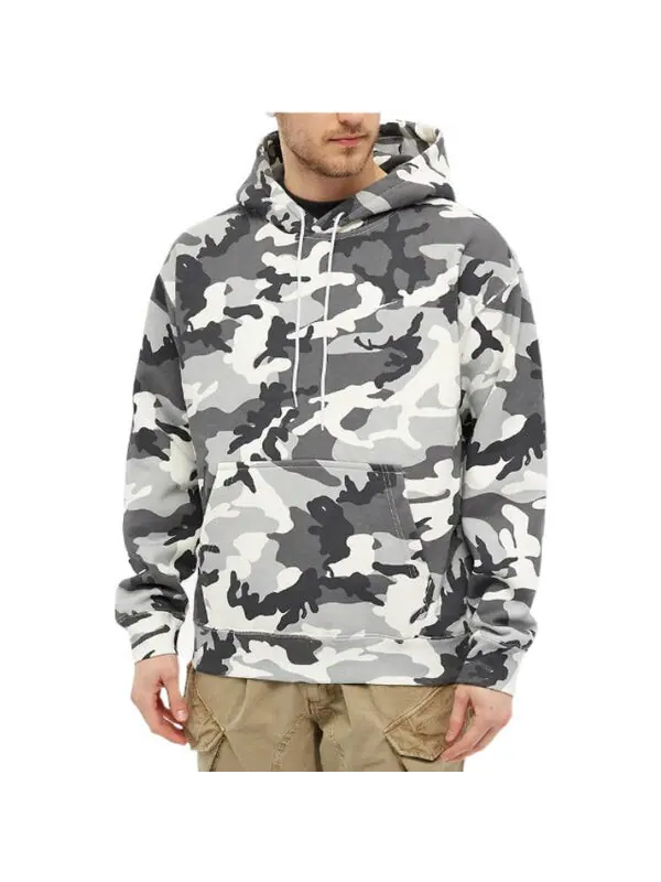 Куртка Nike Solo Swooh Hoodie 'Camo' — изображение 2 из 4, серый/белый/мульти