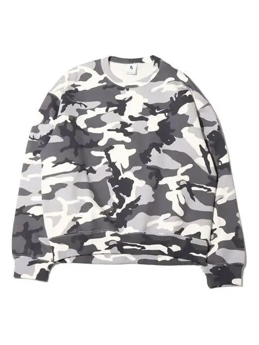Толстовка Men's Nike Solo Swoosh Camouflage Fleece Round Neck Pullover Gray — изображение 1 из 4, мульти