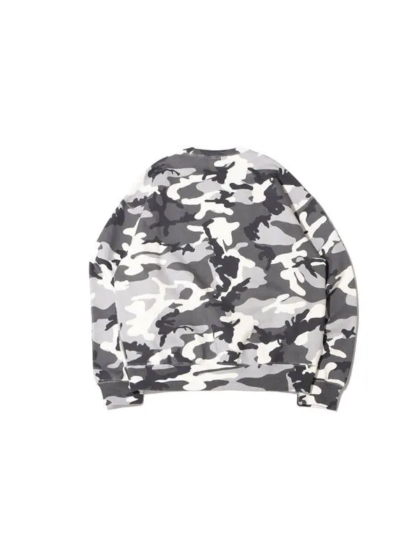 Толстовка Men's Nike Solo Swoosh Camouflage Fleece Round Neck Pullover Gray — изображение 2 из 4, мульти