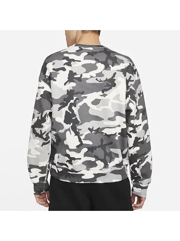 Толстовка Men's Nike Solo Swoosh Camouflage Fleece Round Neck Pullover Gray — изображение 4 из 4, мульти
