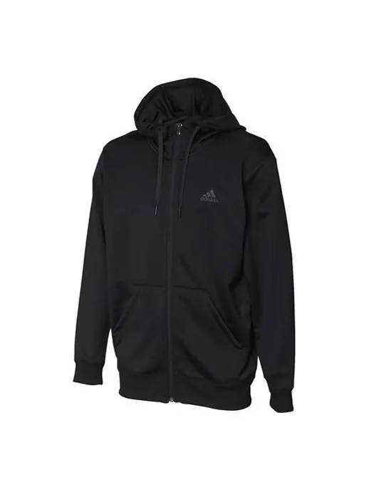 Куртка men's sports stylish hooded knit jacket black Adidas — изображение 1 из 4, черный