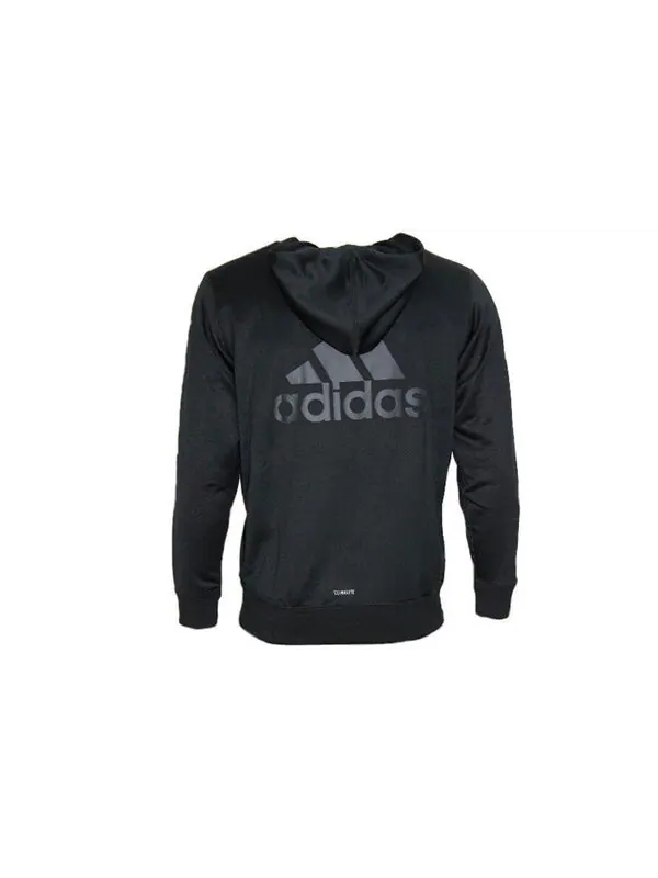 Куртка men's sports stylish hooded knit jacket black Adidas — изображение 2 из 4, черный