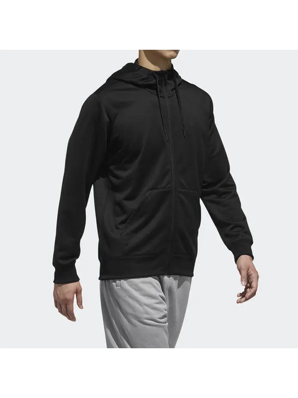 Куртка men's sports stylish hooded knit jacket black Adidas — изображение 4 из 4, черный