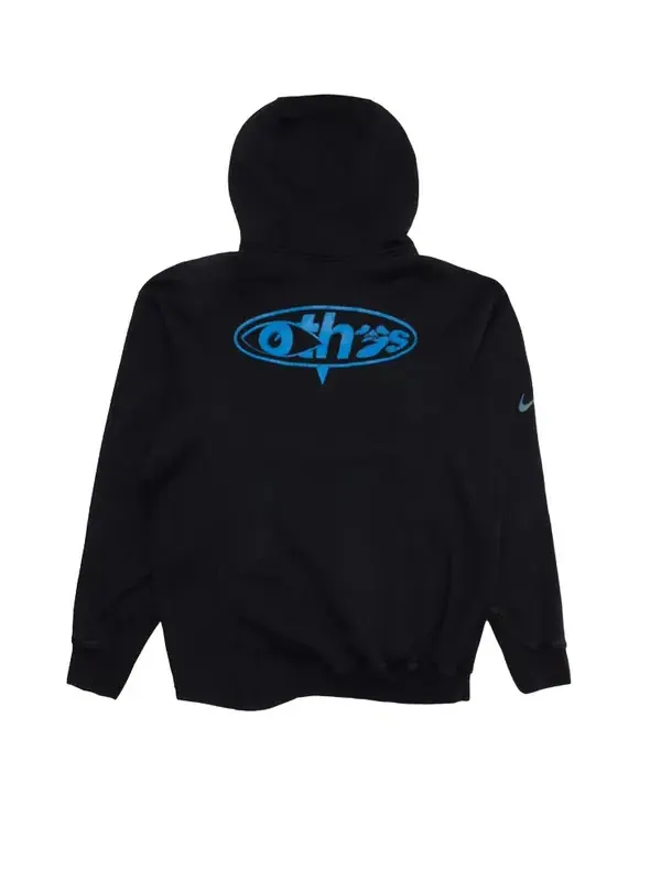 Толстовка x off-white fleece hoodie 'black blue' Nike — изображение 3 из 3, черный