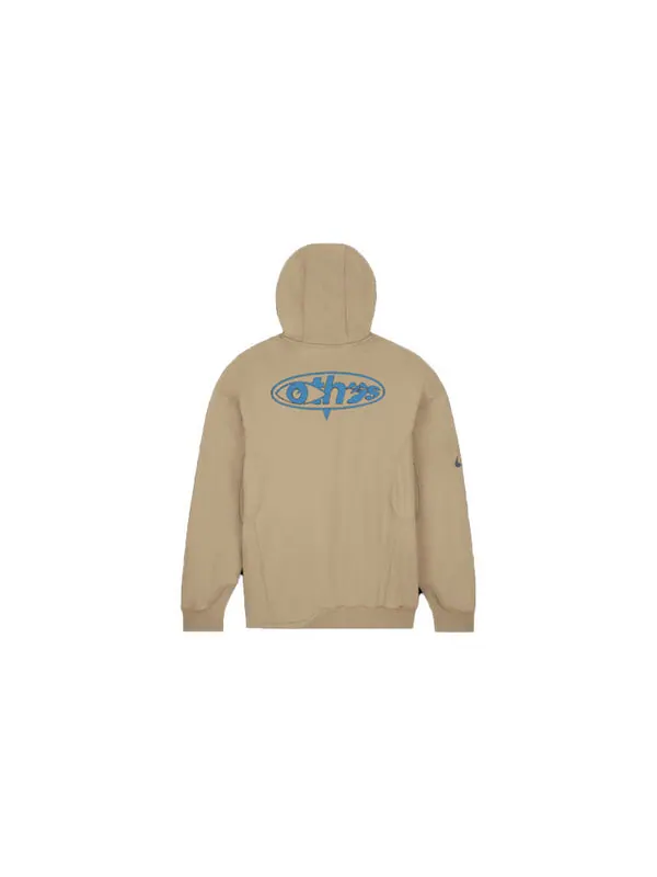 Толстовка x off-white fleece hoodie 'khaki' Nike — изображение 2 из 2, хаки