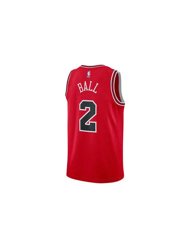 Майка Nike x NBA DRI-FIT Chicago Bulls Lonzo Ball Jerseys 'Red' — изображение 2 из 2, красный/мульти