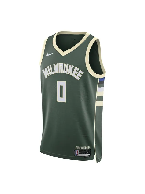 Футболка dri fit nba 2022 icon edition milwaukee bucks swingman джерси Nike — изображение 1 из 2, зеленый/белый