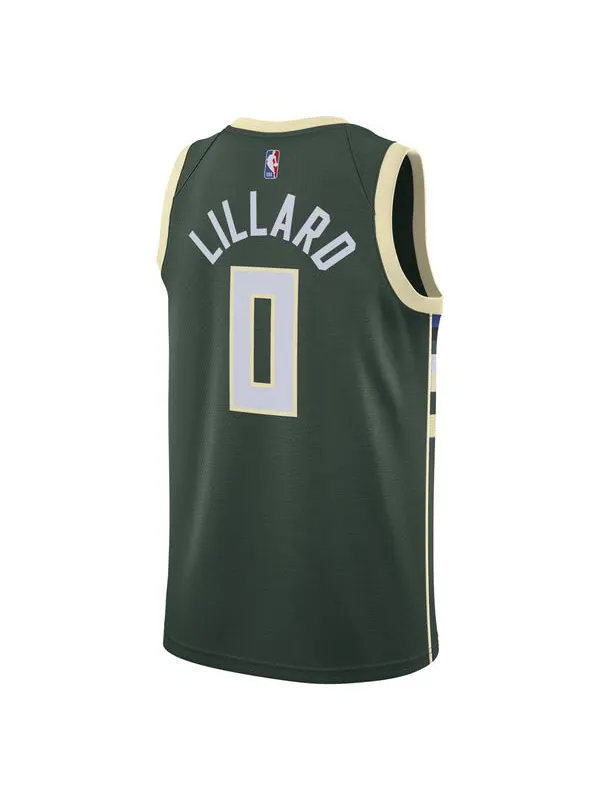 Футболка dri fit nba 2022 icon edition milwaukee bucks swingman джерси Nike — изображение 2 из 2, зеленый/белый