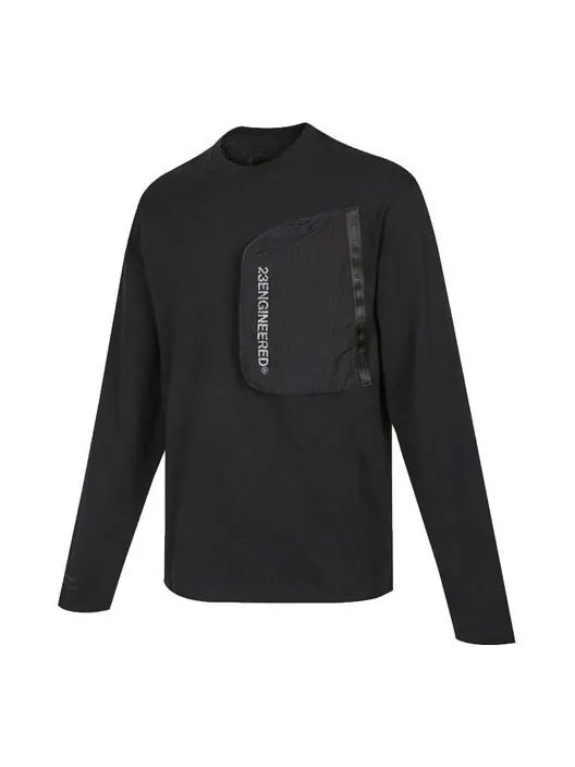 Футболка men's splicing pocket reflective printing round neck pullover black t-shirt Air Jordan — изображение 1 из 4, черный