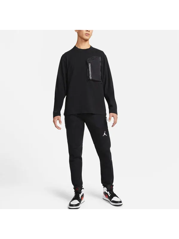 Футболка men's splicing pocket reflective printing round neck pullover black t-shirt Air Jordan — изображение 3 из 4, черный