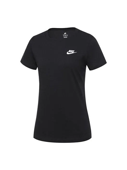 Футболка (WMNS) Nike Sportswear Club T-shirt 'Balck' — изображение 1 из 4, черный/белый