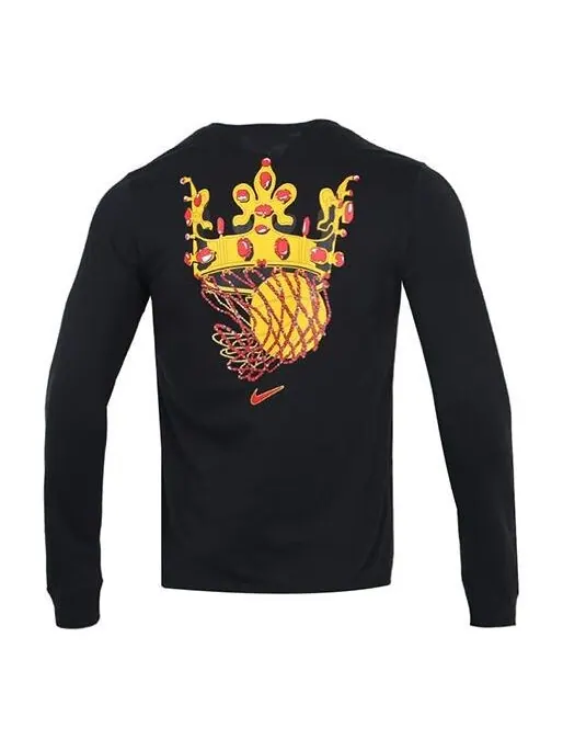 Футболка men's lebron sfg basketball sports printing round neck long sleeves black t-shirt Nike — изображение 1 из 4, черный