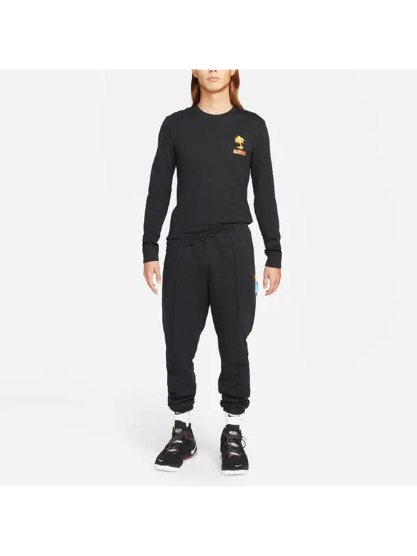 Футболка men's lebron sfg basketball sports printing round neck long sleeves black t-shirt Nike — изображение 3 из 4, черный