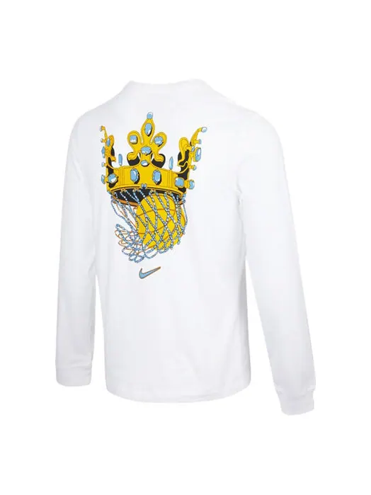 Футболка Men's Nike Lebron Sfg Basketball Sports Printing Round Neck Long Sleeves White T-Shirt — изображение 1 из 4, белый