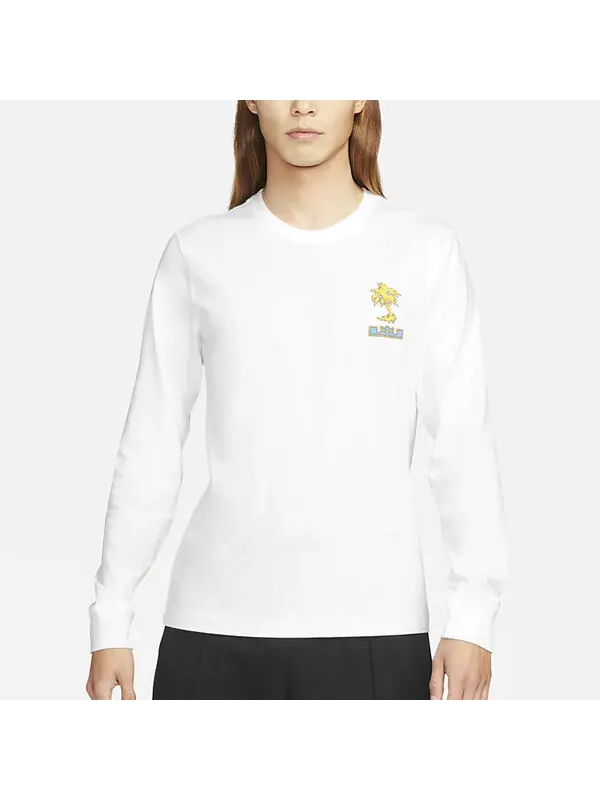 Футболка Men's Nike Lebron Sfg Basketball Sports Printing Round Neck Long Sleeves White T-Shirt — изображение 3 из 4, белый