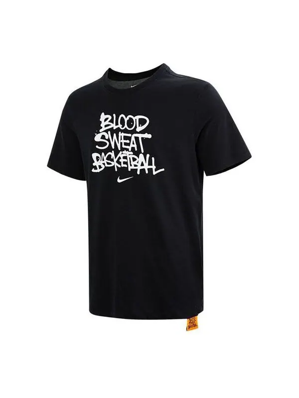 Футболка Nike Alphabet Printing Round Neck Pullover Short Sleeve Black — изображение 1 из 4, мульти