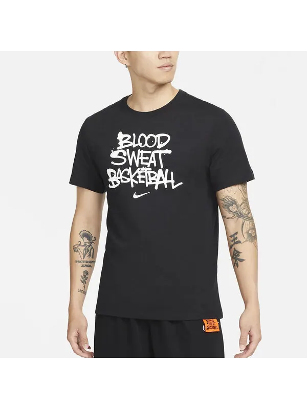 Футболка Nike Alphabet Printing Round Neck Pullover Short Sleeve Black — изображение 3 из 4, мульти