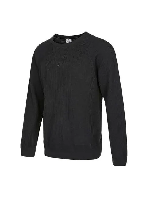 Свитер men's round neck long sleeves casual sports pullover wool sweater black Nike — изображение 1 из 3, черный