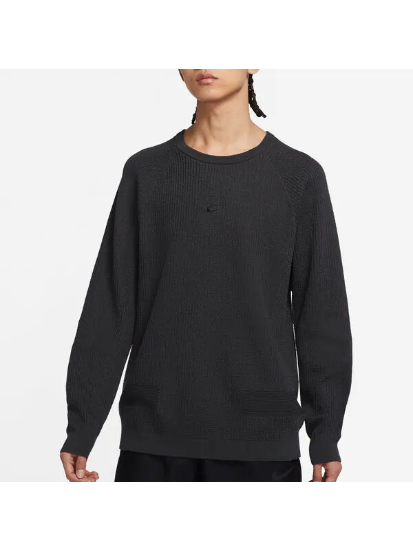 Свитер men's round neck long sleeves casual sports pullover wool sweater black Nike — изображение 3 из 3, черный