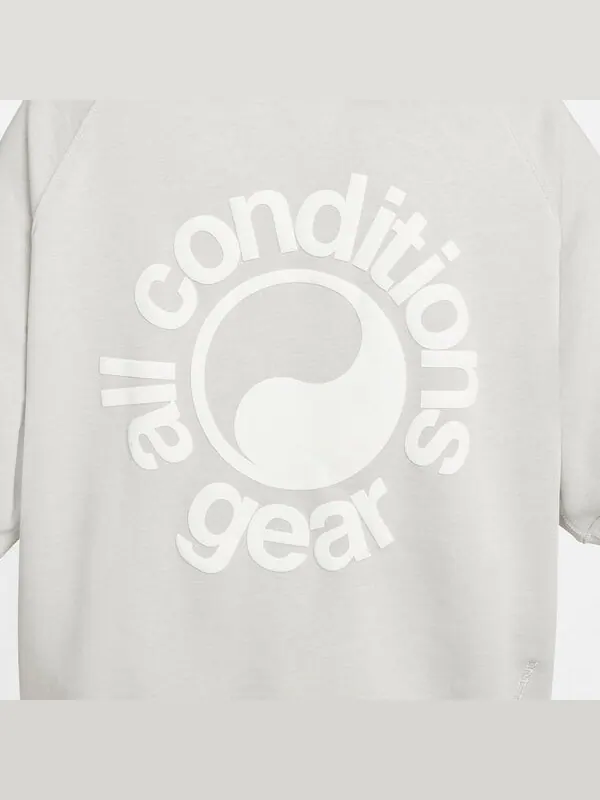 Футболка acg dry fit short sleeve french terry crew 'light iron ore' Nike — изображение 4 из 4, светлый/белый