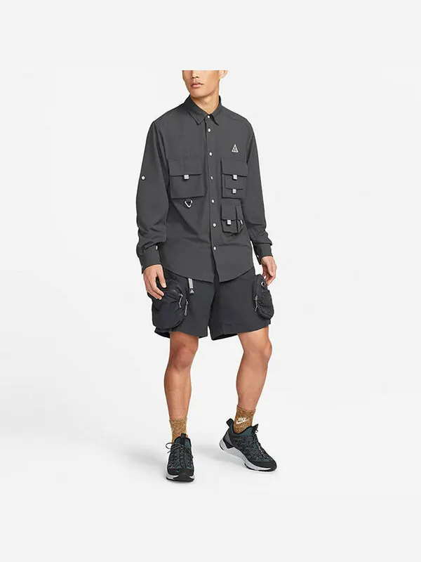 Куртка Men's Nike ACG Dri-fit Uvdevastation Trail Multiple Pockets Casual Solid Color Long Sleeves — изображение 3 из 4