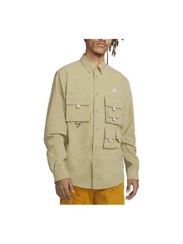 Рубашка acg dri fit uv devastation trail top Nike — изображение 1 из 4, оливковый/зеленый/мульти