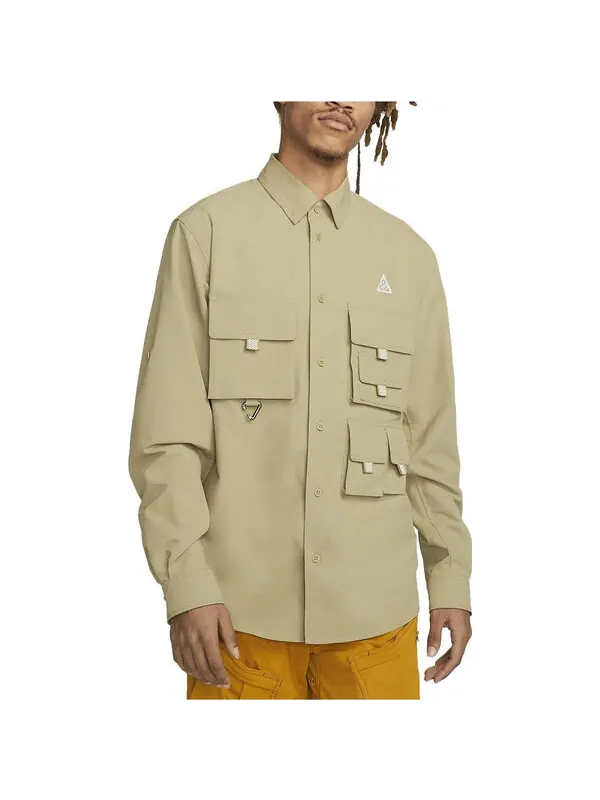Рубашка acg dri fit uv devastation trail top Nike — изображение 4 из 4, оливковый/зеленый/мульти