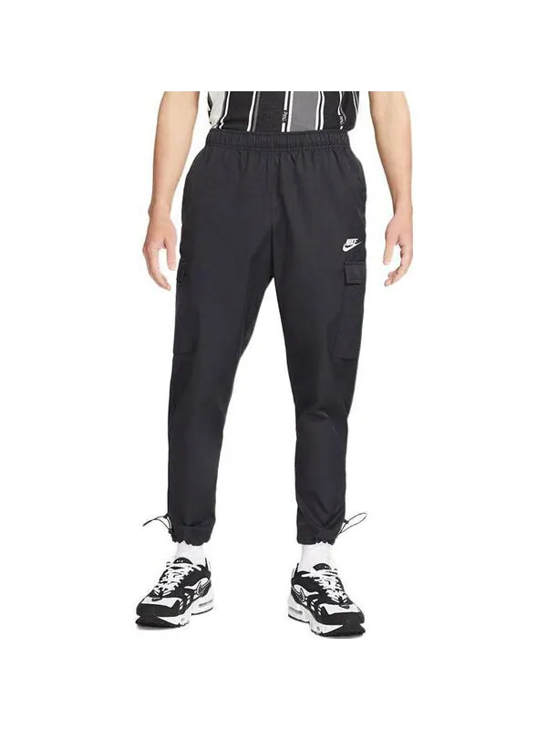 Брюки men's sportswear solid color logo woven cargo casual long pants/trousers black Nike — изображение 4 из 4, мульти